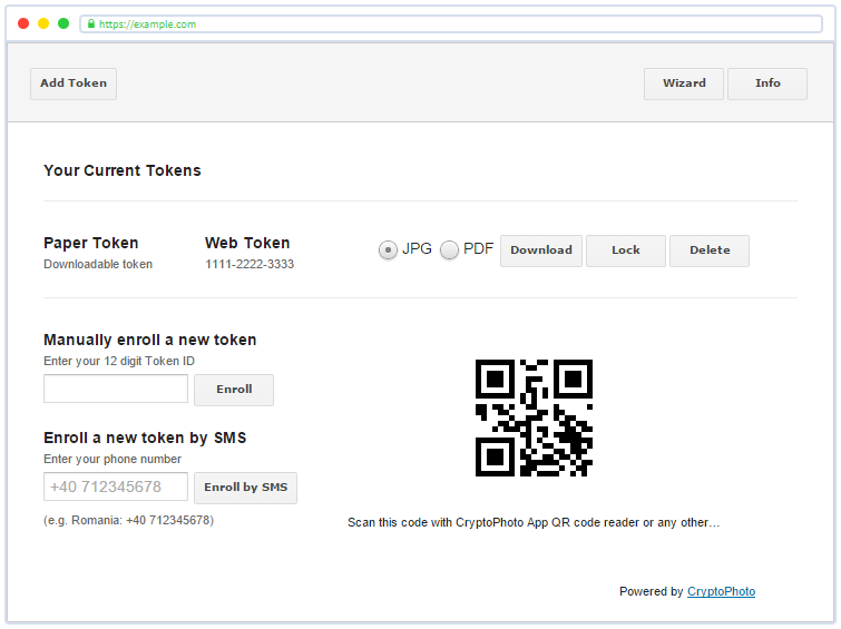 Token Generation Widget Example